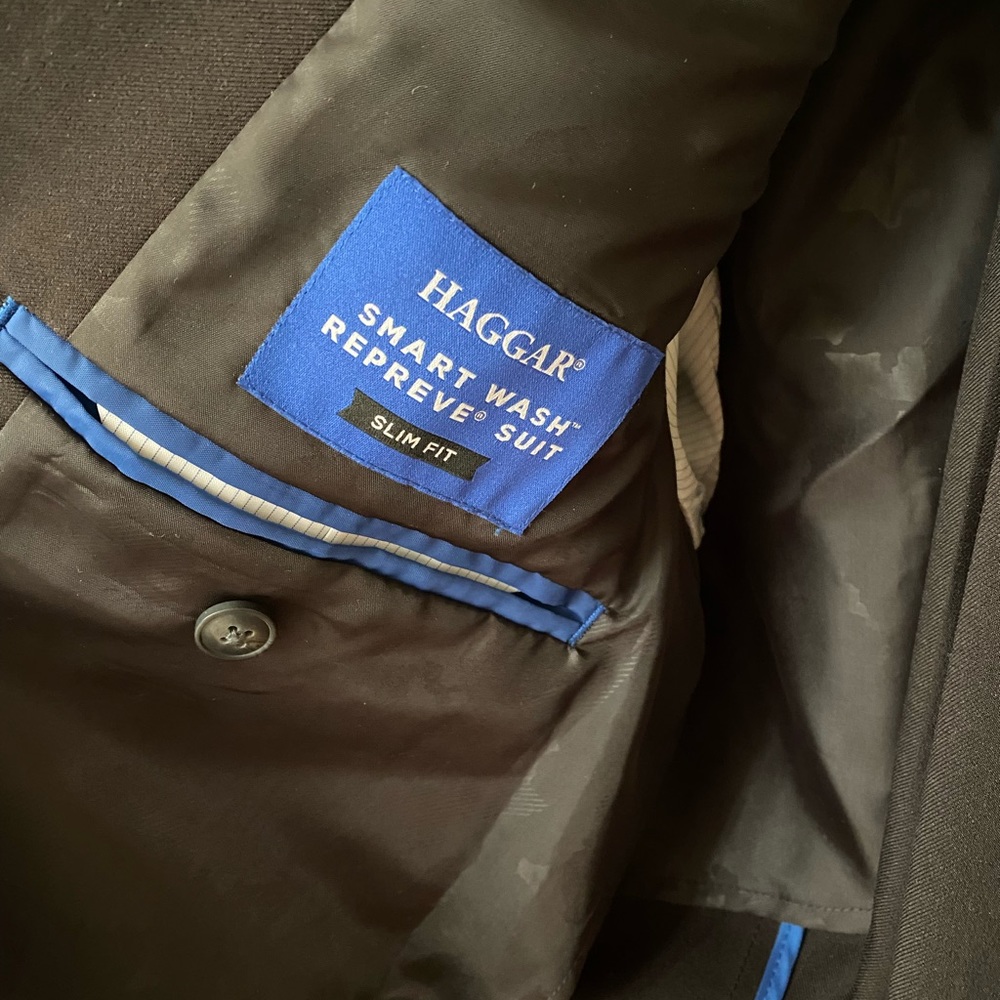 Washable suit, worn once to Prom.  Hagar brand.